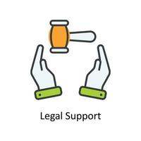 legal apoyo vector llenar contorno iconos sencillo valores ilustración valores