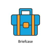 Briefcase Vector Fill outline Icons. Simple stock illustration stock
