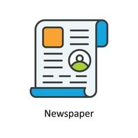 Newspaper Vector Fill outline Icons. Simple stock illustration stock