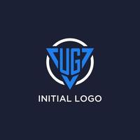 ug monograma logo con triángulo forma y circulo diseño elementos vector