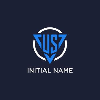 nosotros monograma logo con triángulo forma y circulo diseño elementos vector