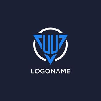 UU monogram logo with triangle shape and circle design elements vector