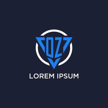 OZ monogram logo with triangle shape and circle design elements vector