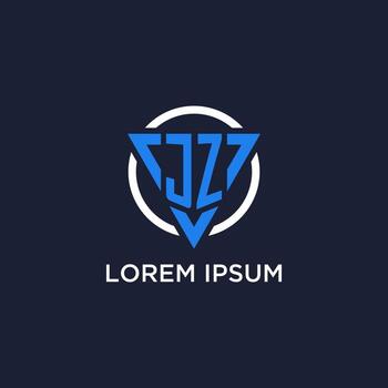 JZ monogram logo with triangle shape and circle design elements vector