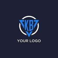 kb monograma logo con triángulo forma y circulo diseño elementos vector