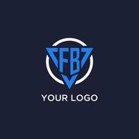 FB monogram logo with triangle shape and circle design elements vector