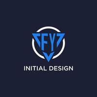 fy monograma logo con triángulo forma y circulo diseño elementos vector