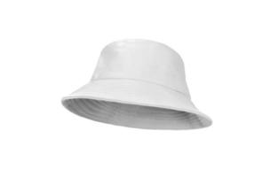 White bucket hat isolated on white background photo