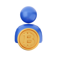 3d bitcoin criptomoneda icono ilustración png