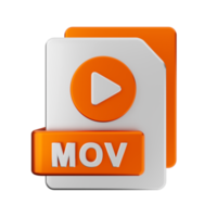 3d mov file icon illustration png