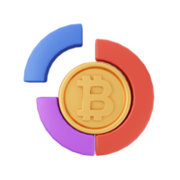 3d bitcoin criptovaluta icona illustrazione png