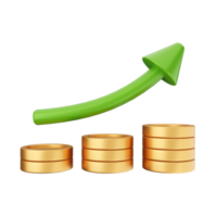 3d incrementar disminución dinero financiero y negocio png