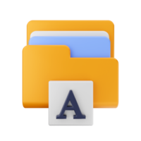 3d folder file icon illustration png