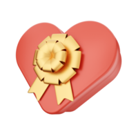 3d valentines day icon illustration love heart render png