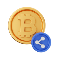 3d bitcoin cryptogeld icoon illustratie png