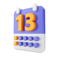 3d calendrier icône illustration png