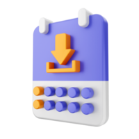 3d calendar icon illustration png