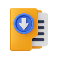 3d folder file icon illustration png