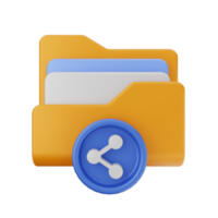 3d folder file icon illustration png