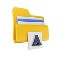 Ilustración de icono de archivo de carpeta 3d png