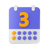 3d calendario icono ilustración png