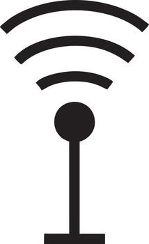 Signal communication information connection wireless icon symbol vector image, illustration of the network wifi in black image. EPS 10