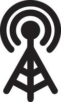 Signal communication information connection wireless icon symbol vector image, illustration of the network wifi in black image. EPS 10