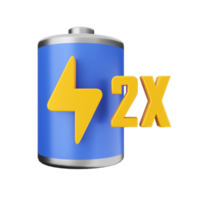 3d batería cargar energía icono ilustración png