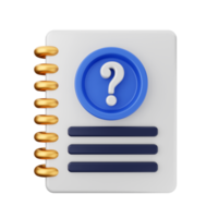 3d frequently asked questions icon illustration render png