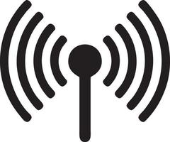 Signal communication information connection wireless icon symbol vector image, illustration of the network wifi in black image. EPS 10