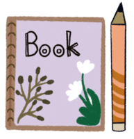 livre et crayon png