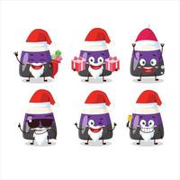 Santa Claus emoticons with blue candy corn cartoon character vector