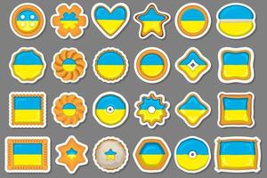 Homemade cookie with flag country Ukraine in tasty biscuit vector