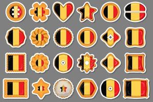 Homemade cookie with flag country Belgium in tasty biscuit vector