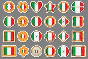 Homemade cookie with flag country Italy in tasty biscuit vector