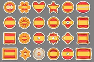 Homemade cookie with flag country Spain in tasty biscuit vector