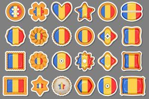 Homemade cookie with flag country Romania in tasty biscuit vector