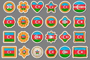 Homemade cookie with flag country Azerbaijan in tasty biscuit vector