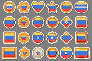 Homemade cookie with flag country Colombia in tasty biscuit vector