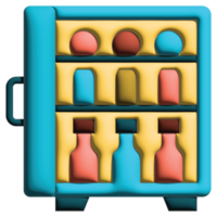 3d illustration minibar in hotel png