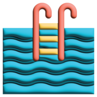 3d illustration swimming pool in hotel png