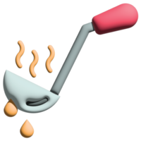 3D illustration ladle in kitchen set png