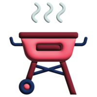 3D illustration grill in kitchen set png