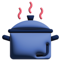 3D illustration pot in kitchen set png