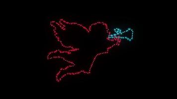 angelo luccichio neon leggero lampadina splendore effetto ciclo continuo animazione video trasparente sfondo con alfa canale