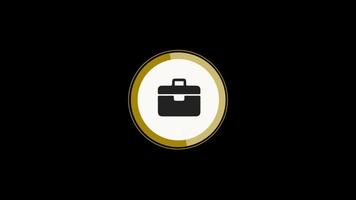 Briefcase Bag icon loop Animation video transparent background with alpha channel