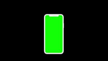 mobile phone green screen loop Animation video transparent background with alpha channel.