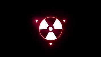 rischio biologico radiazione nucleare segni ciclo continuo animazione video trasparente sfondo con alfa canale.