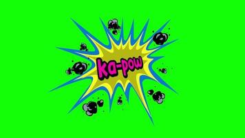 cartoon kapow Comic Bubble speech loop Animation video transparent background with alpha channel.