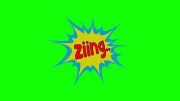 cartoon ziing Comic Bubble speech loop Animation video transparent background with alpha channel.